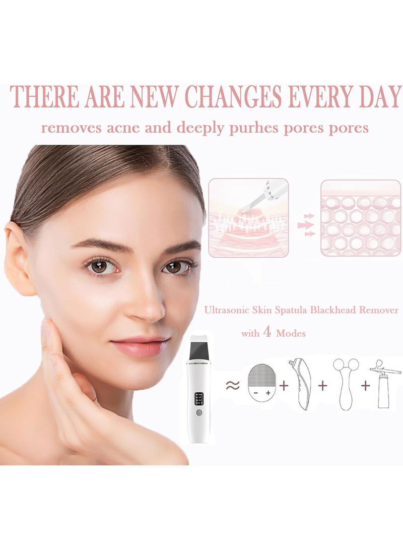 Professional Ultrasonic Skin Scrubber - 4 Mode Face Spatula for Blackhead Removal & Deep Pore Cleaning - Portable & Rechargeable Facial Scraper for Skin Lifting & Exfoliation - Image 4